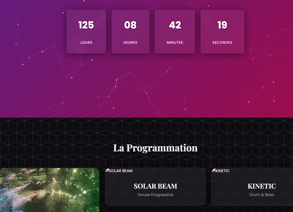 Démo Site Événementiel Dynamique